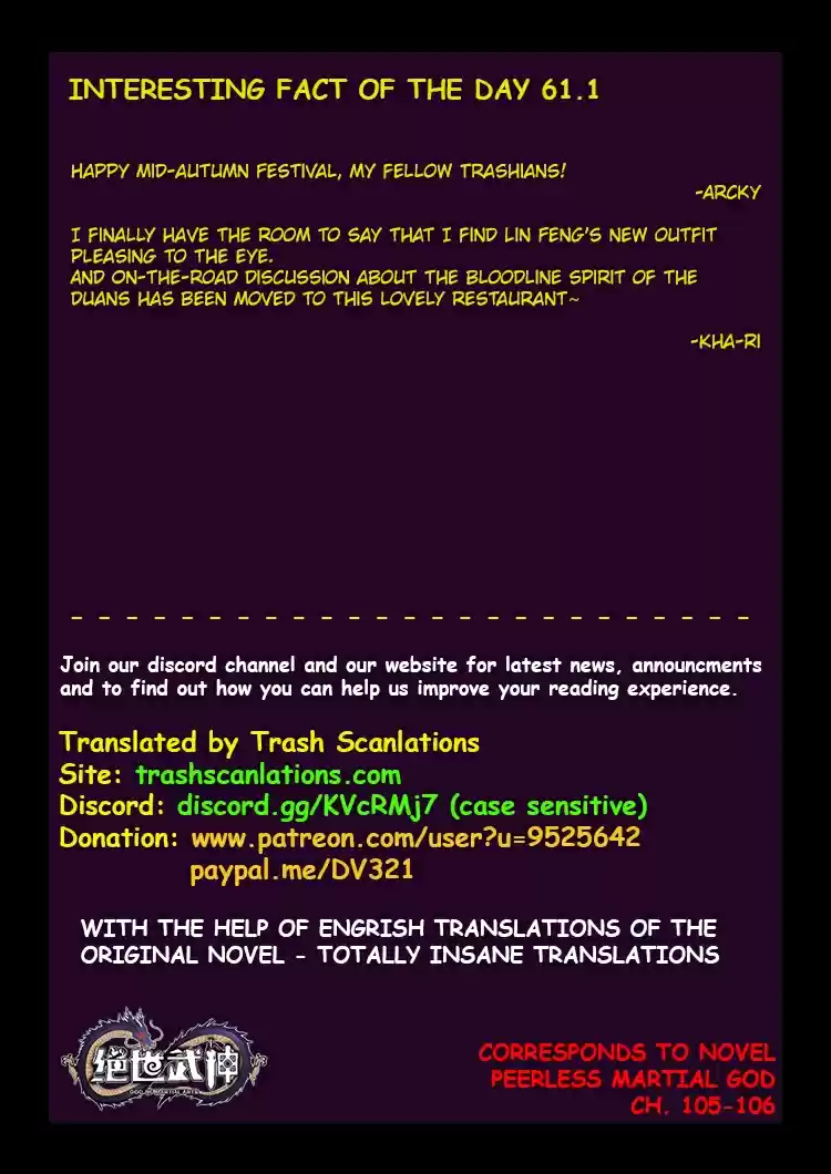 Peerless Martial God Ch. 61.1