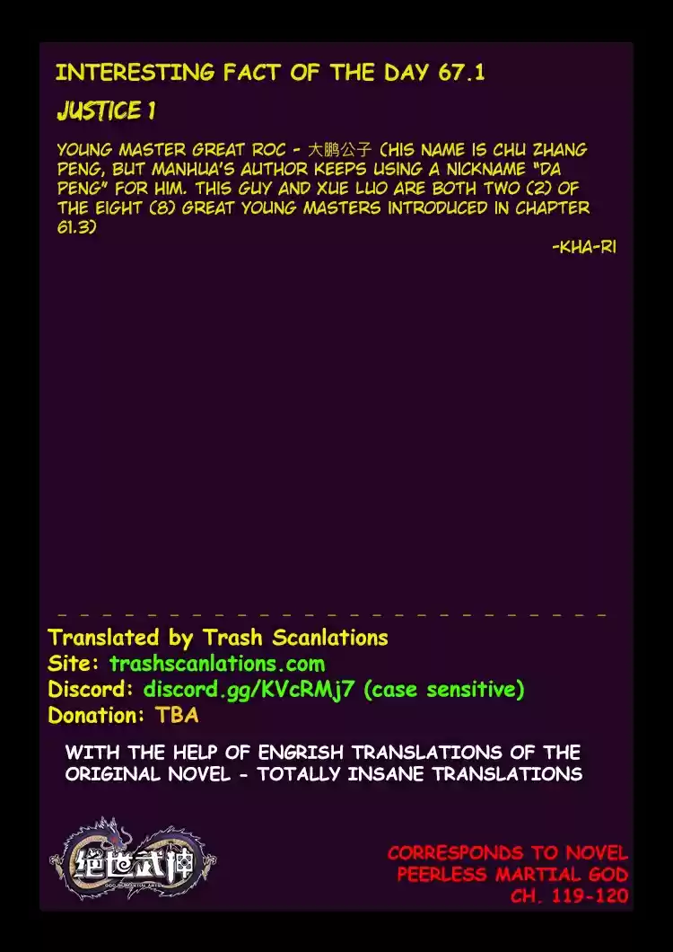 Peerless Martial God Ch. 67.1 Justice (1)