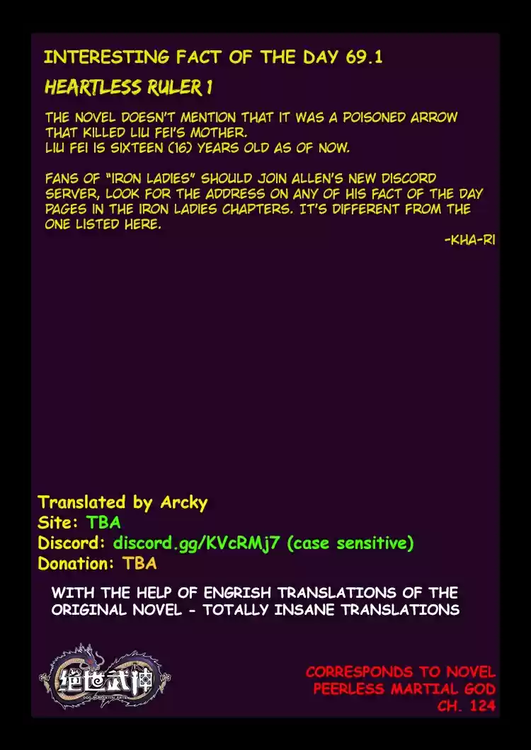 Peerless Martial God Vol. 1 Ch. 69.1 Heartless Ruler