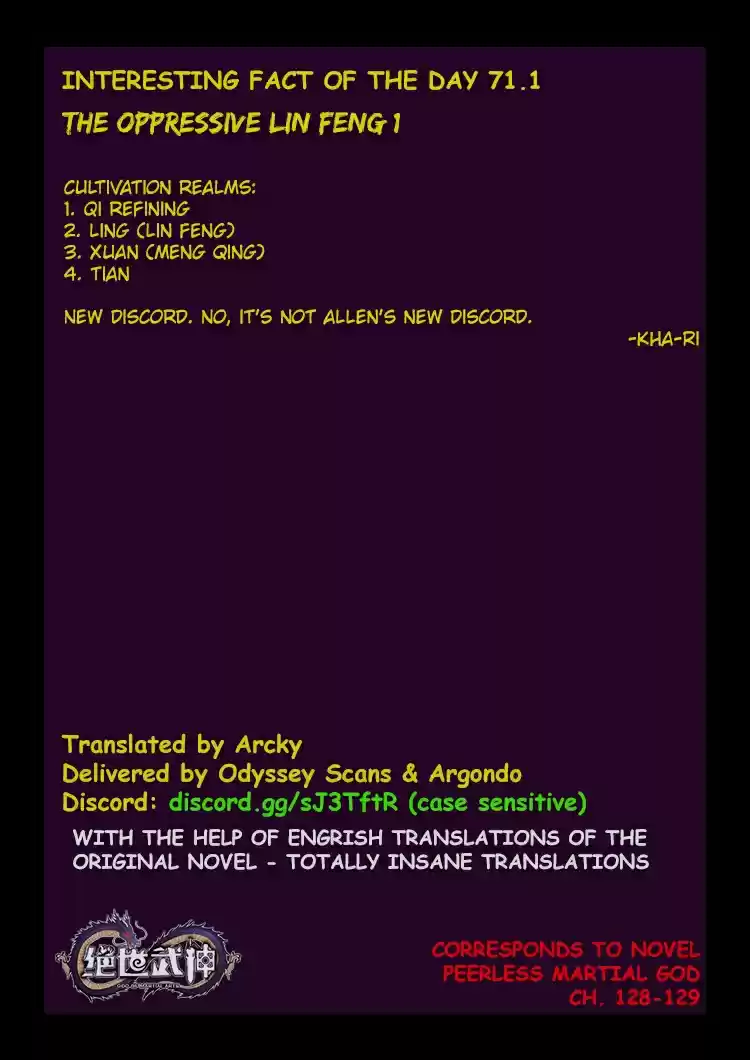 Peerless Martial God Vol. 1 Ch. 71.1 The Oppressive Lin Feng