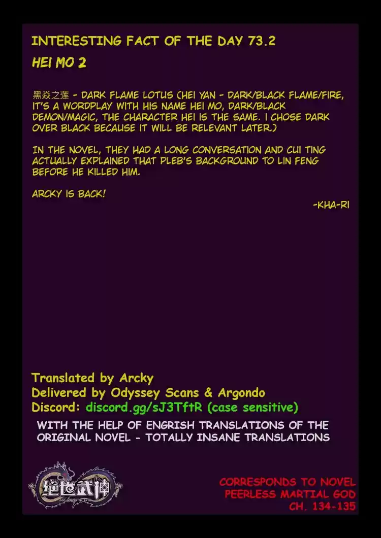Peerless Martial God Vol. 1 Ch. 73.2 Hei Mo(2)