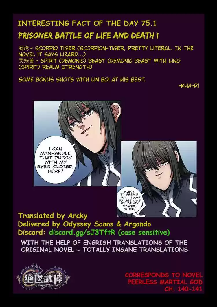 Peerless Martial God Vol. 1 Ch. 75.1 Prisoner Battle of Life and Death