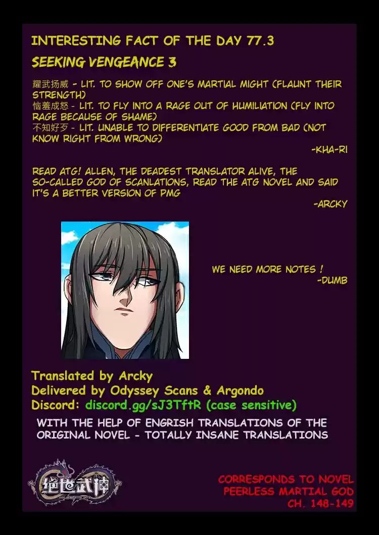 Peerless Martial God Vol. 1 Ch. 77.3 Seeking Vengeance(3)