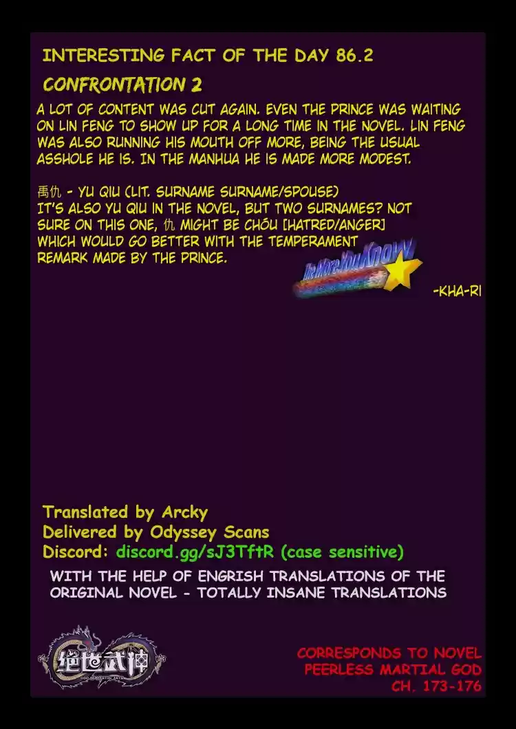 Peerless Martial God Vol. 1 Ch. 86.2 Confrontation(2)