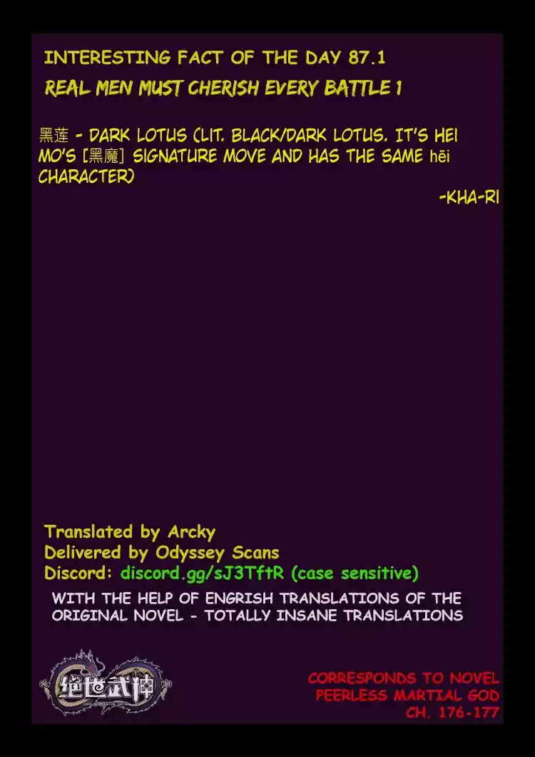 Peerless Martial God Vol. 1 Ch. 87.1 Real Men Must Cherish Every Battle(1)