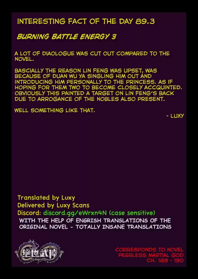 Peerless Martial God Vol. 1 Ch. 89.3 Burning Battle Energy(3)