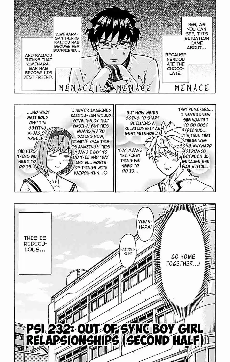 Saiki Kusuo no PSI nan Vol. 22 Ch. 232 Out of Sync Boy Girl RelaPSIonships (Second Half)