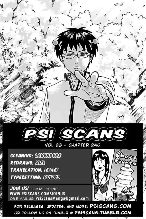 Saiki Kusuo no PSI nan Vol. 23 Ch. 240 Don't Forget your Birthday PrePSInt!