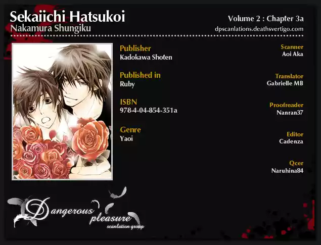 Sekaiichi Hatsukoi Vol. 2 Ch. 3.1 The Case of Onodera Ritsu chapter 3a