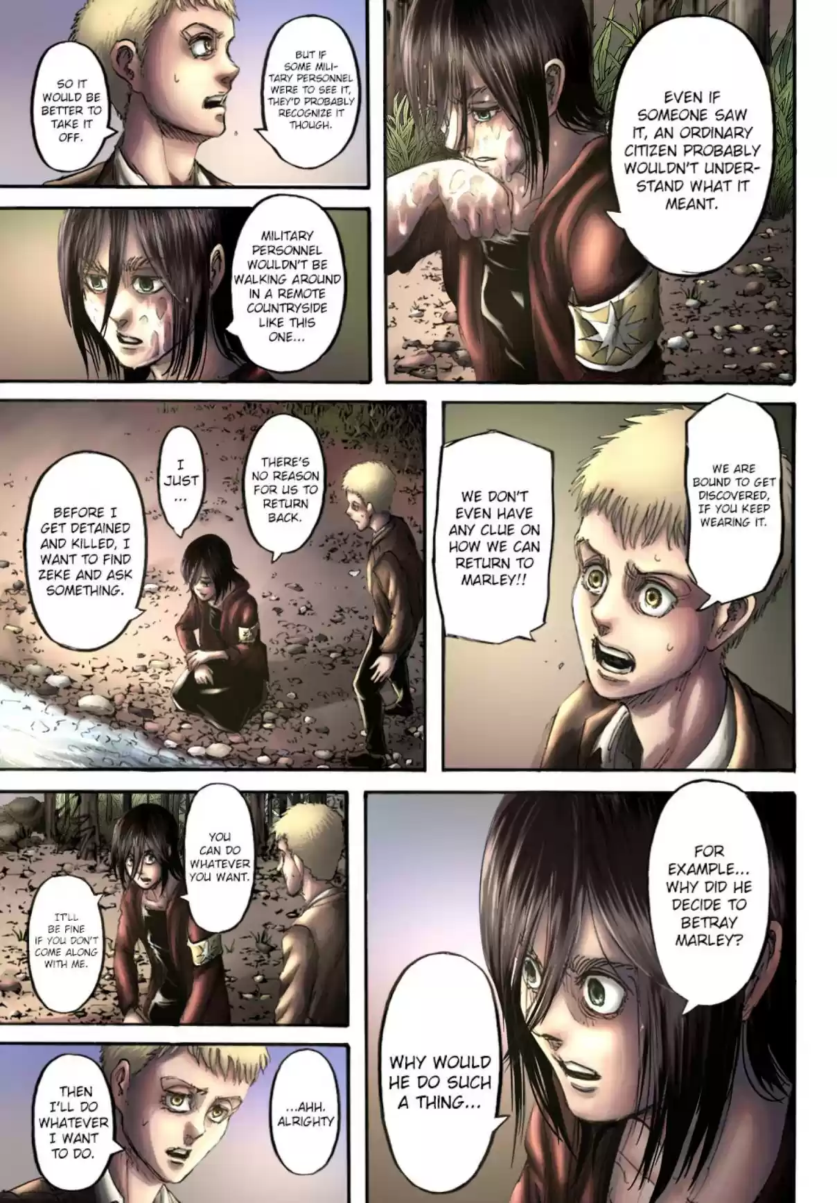 Shingeki no Kyojin (fan colored) Ch. 108 A Sound Argument