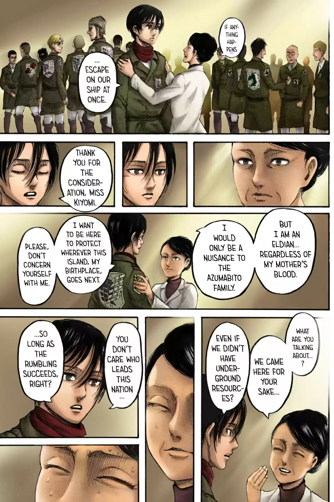 Shingeki no Kyojin (fan colored) Ch. 111 Children of the Forest