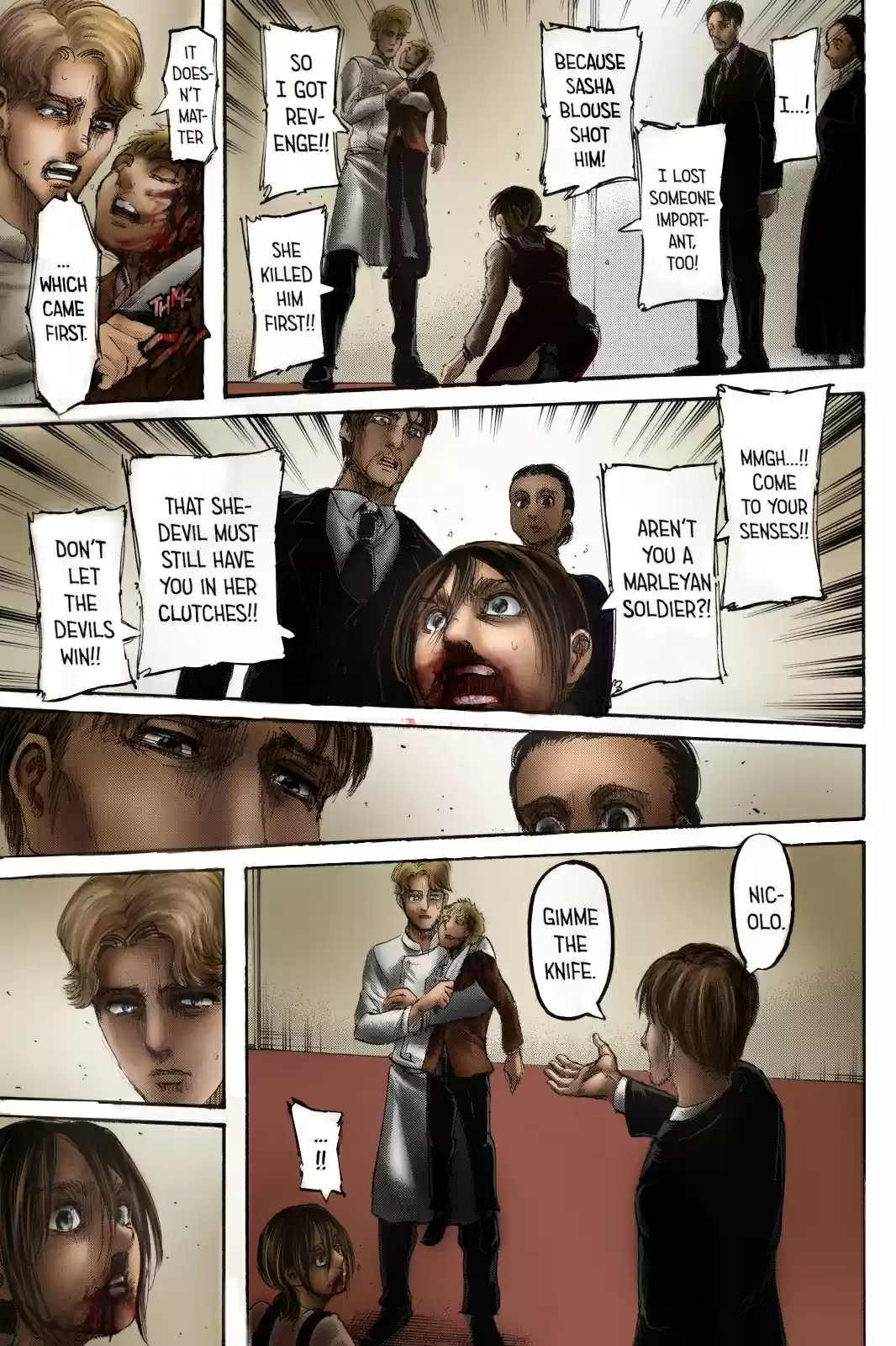 Shingeki no Kyojin (fan colored) Ch. 111 Children of the Forest