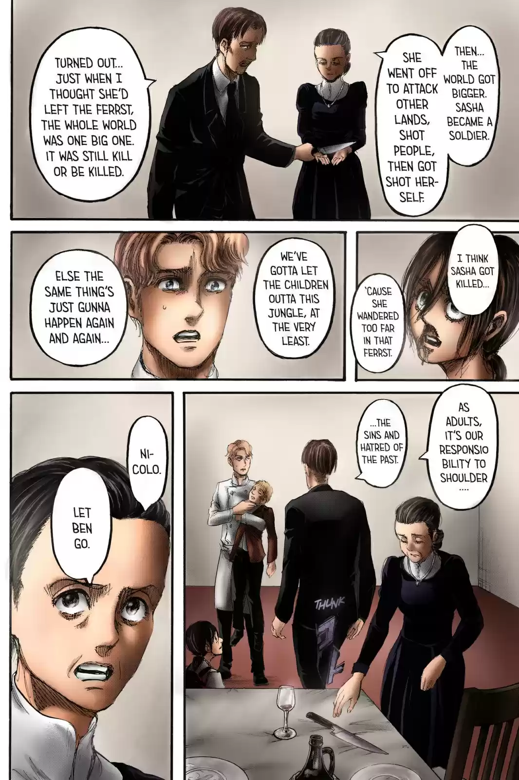 Shingeki no Kyojin (fan colored) Ch. 111 Children of the Forest