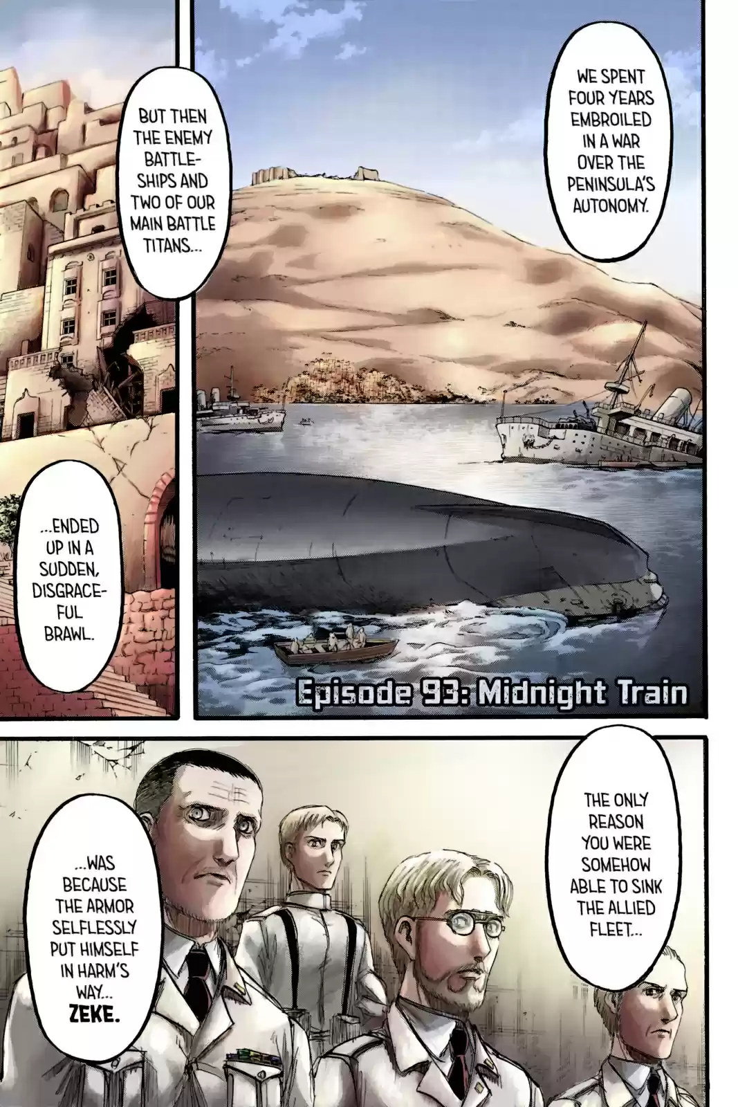 Shingeki no Kyojin (fan colored) Vol. 23 Ch. 93 Midnight Train