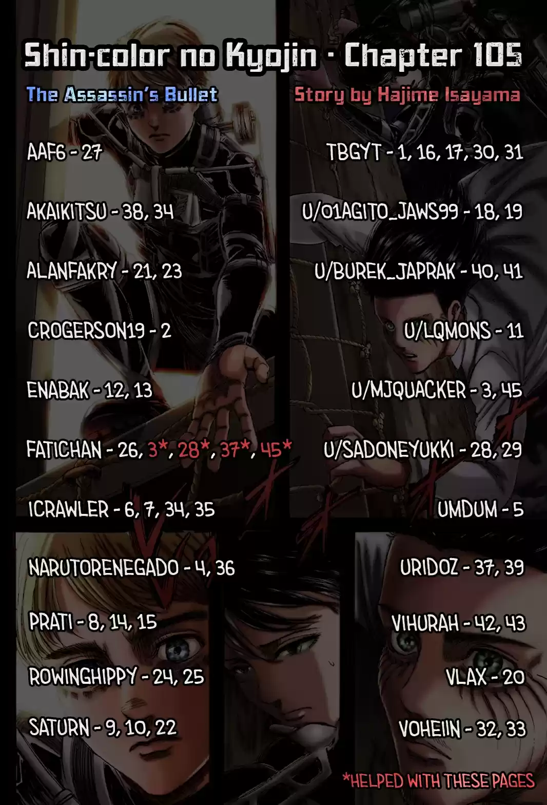 Shingeki no Kyojin (fan colored) Vol. 26 Ch. 105 Assassin's Bullet