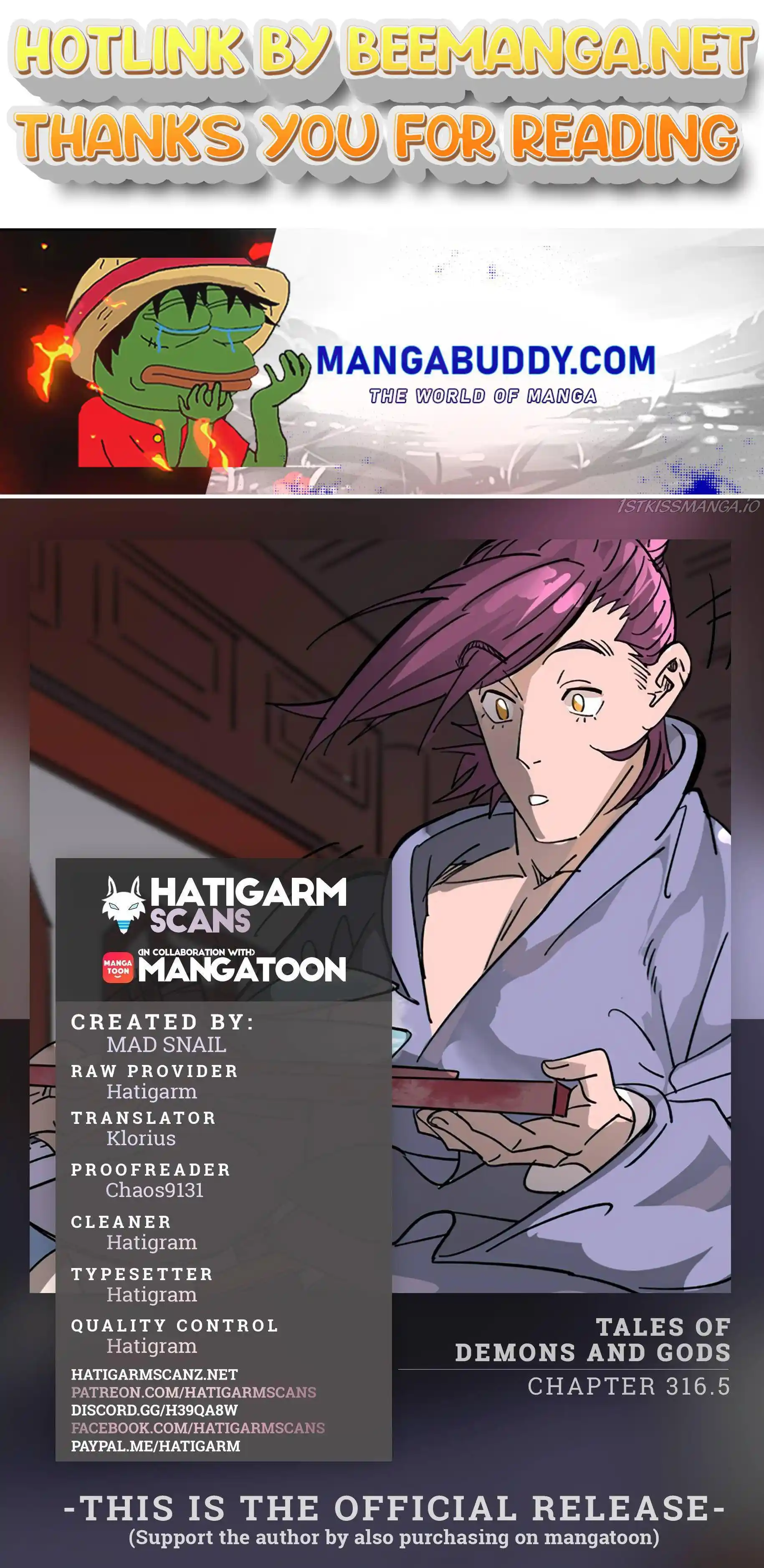 Tales of Demons and Gods Manhua Chapter 316.5