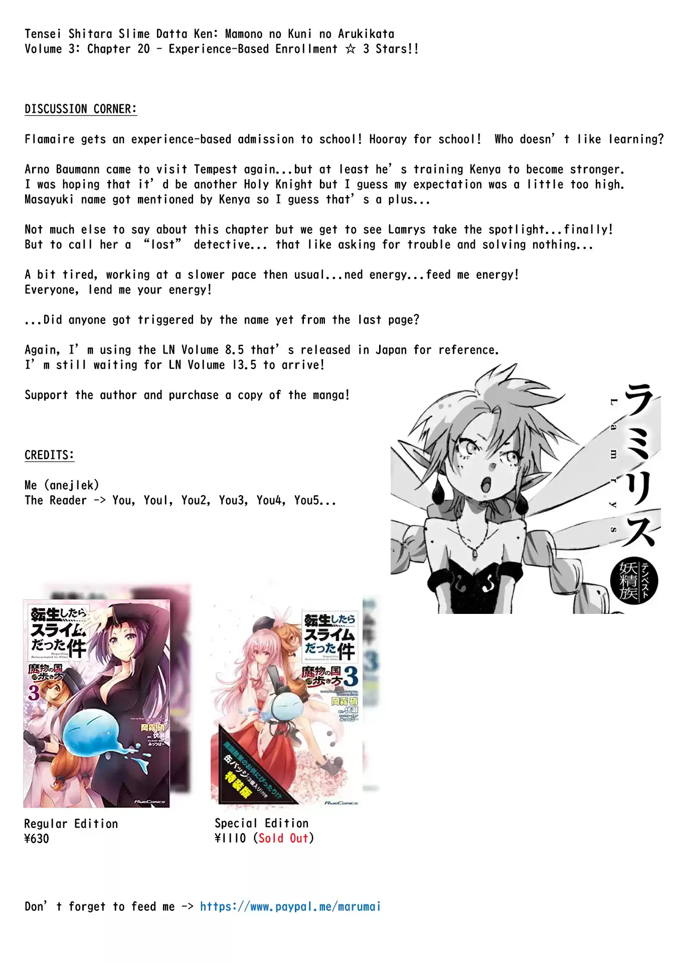 Tensei Shitara Slime Datta Ken: Mabutsu no Kuni no Arukikata vol.3 ch.20