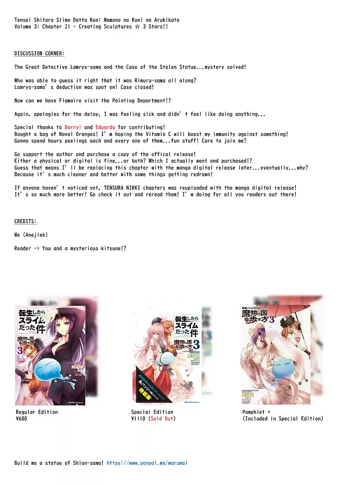 Tensei Shitara Slime Datta Ken: Mabutsu no Kuni no Arukikata vol.3 ch.21