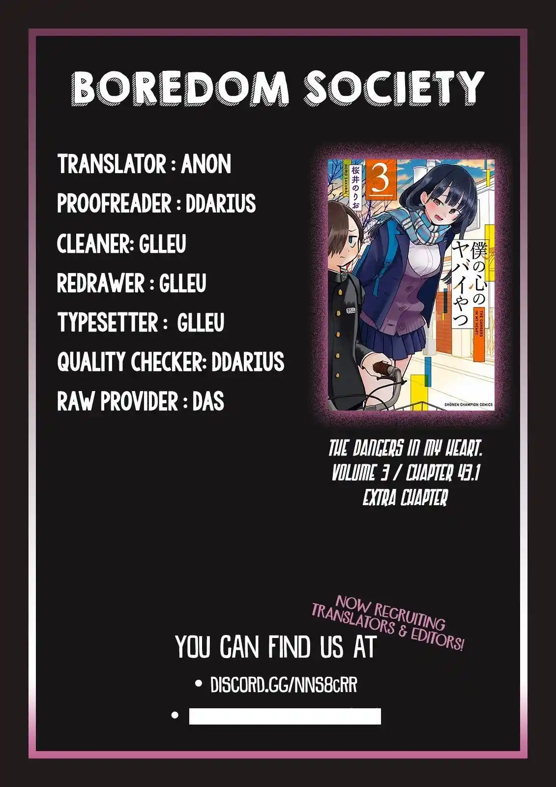 The dangers in my heart. 43.1