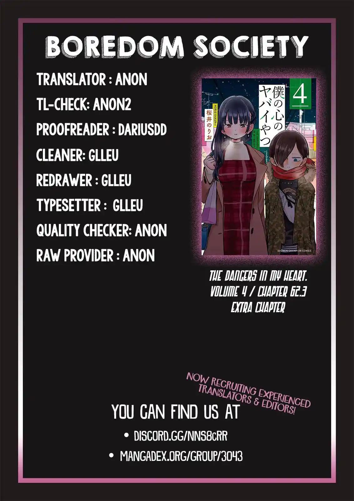 The dangers in my heart. 62.3