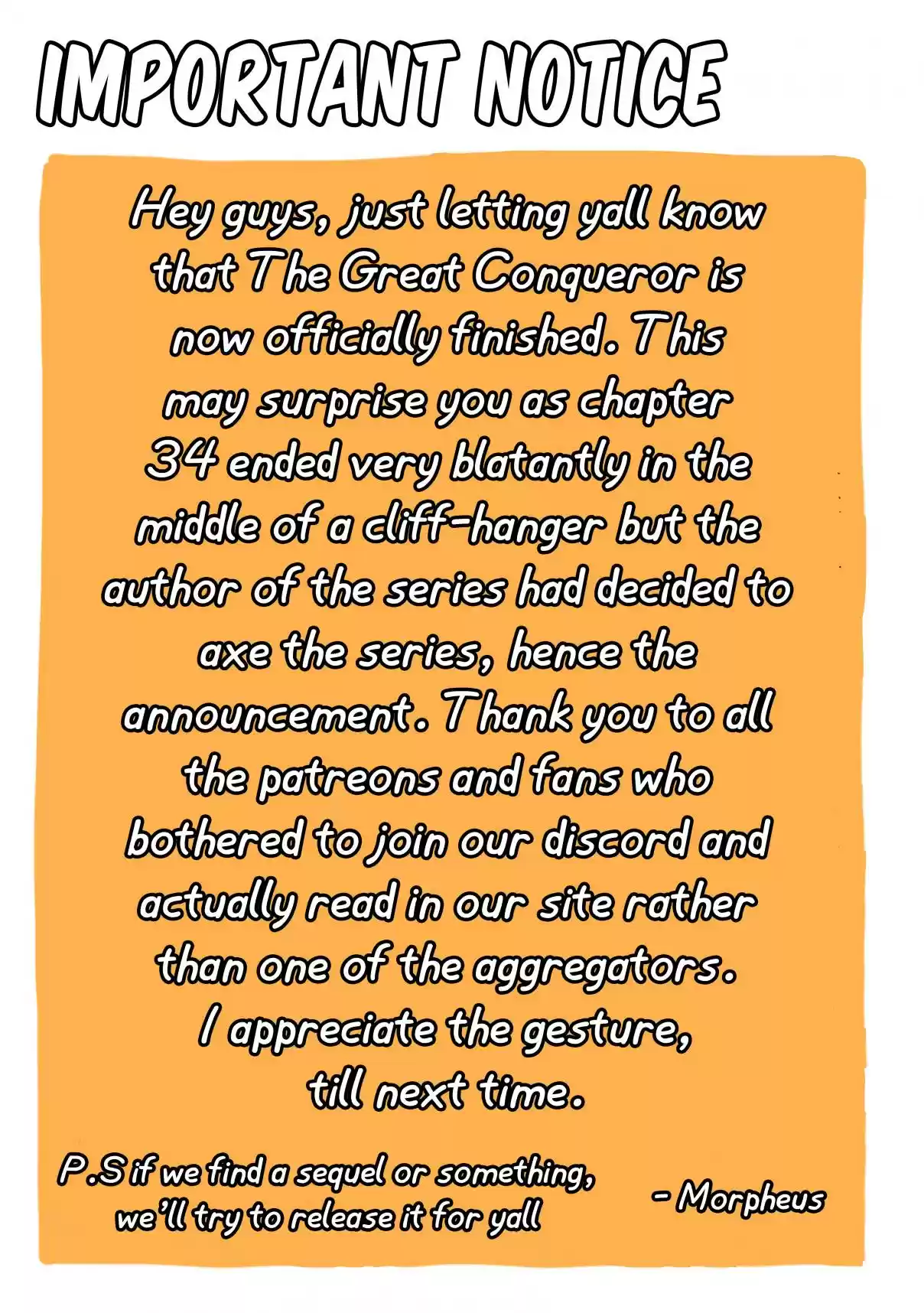 The Great Conqueror Ch. 34