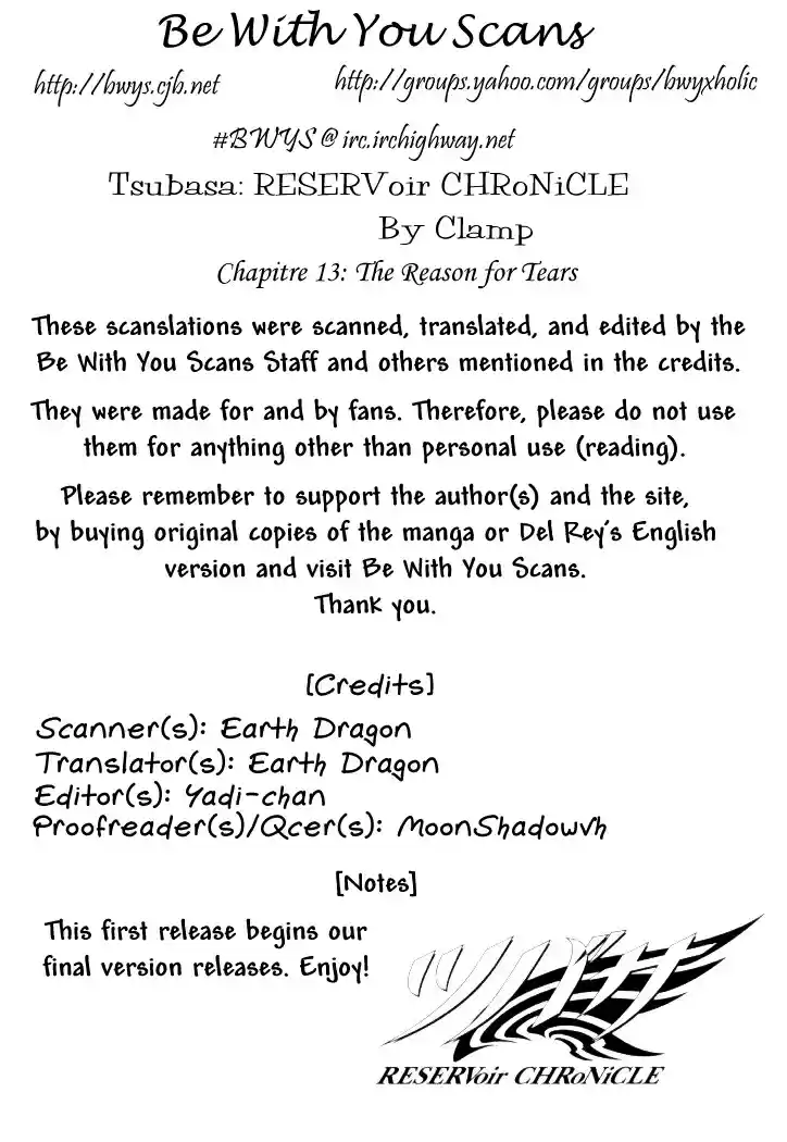 Tsubasa RESERVoir CHRoNiCLE Vol. 2 Ch. 13 The Reason for Tears