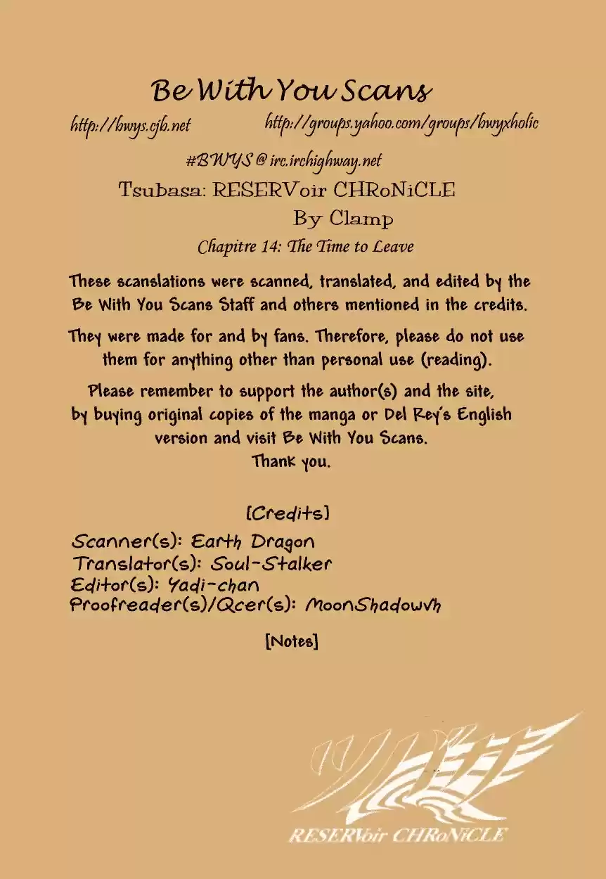 Tsubasa RESERVoir CHRoNiCLE Vol. 3 Ch. 14 Time to Get Under Way