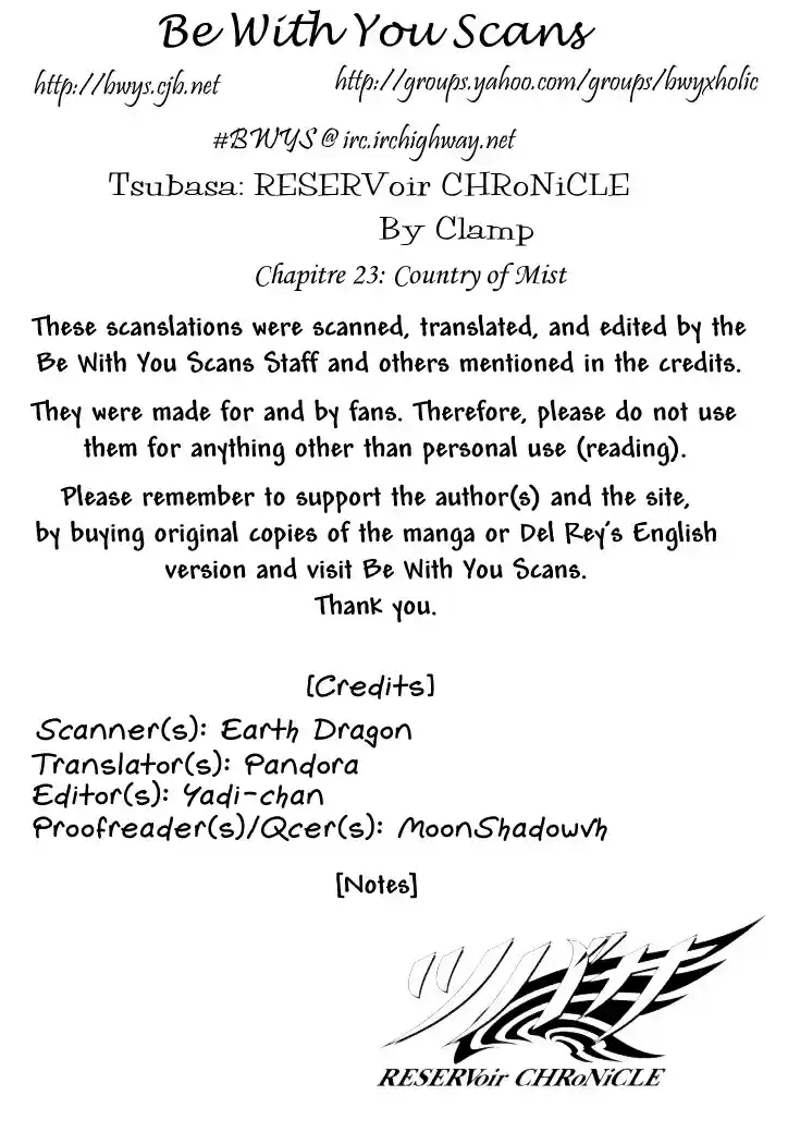 Tsubasa RESERVoir CHRoNiCLE Vol. 4 Ch. 23 The Country of Mist