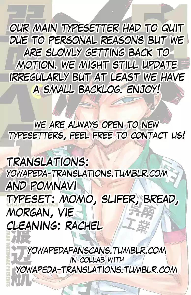 Yowamushi Pedal Vol.51 Chapter 440: Teshima's Miscalculation