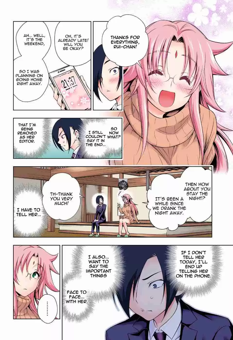 Yuragi sou no Yuuna san Digital Colored Comics Vol. 8 Ch. 66 Nonko san and Editor san