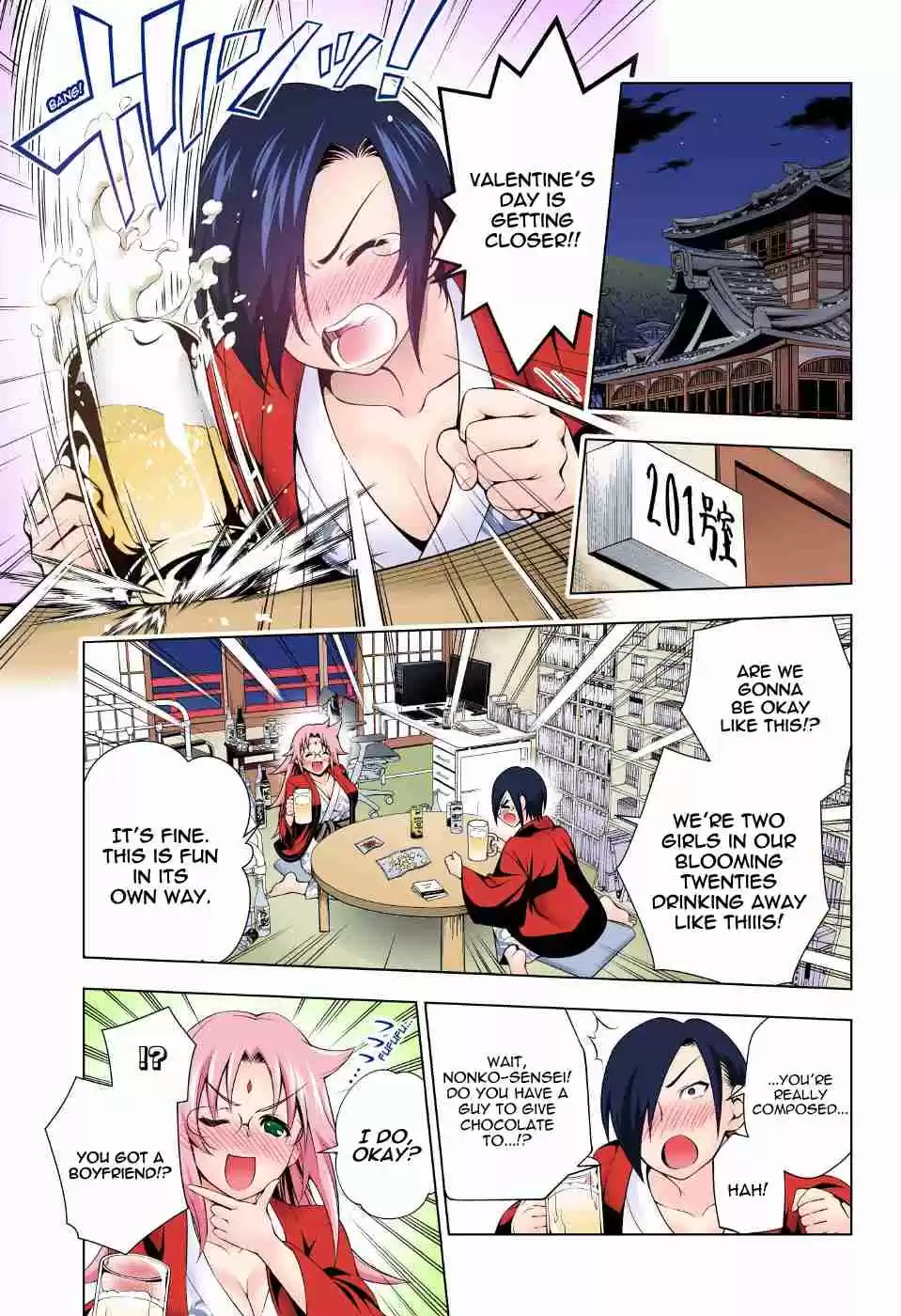 Yuragi sou no Yuuna san Digital Colored Comics Vol. 8 Ch. 66 Nonko san and Editor san