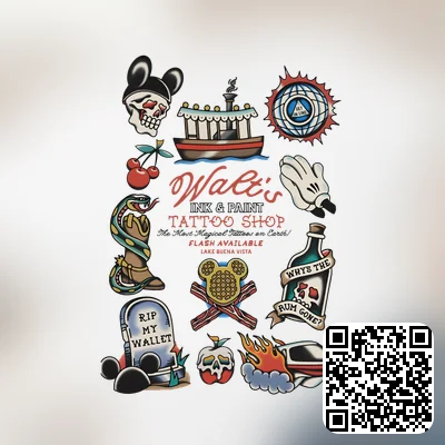 A walt's tattoo shop design featuring png file, sublimation, digital download.