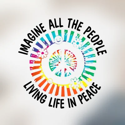 A imagine all the people living life in peace design featuring png file, sublimation, digital download.