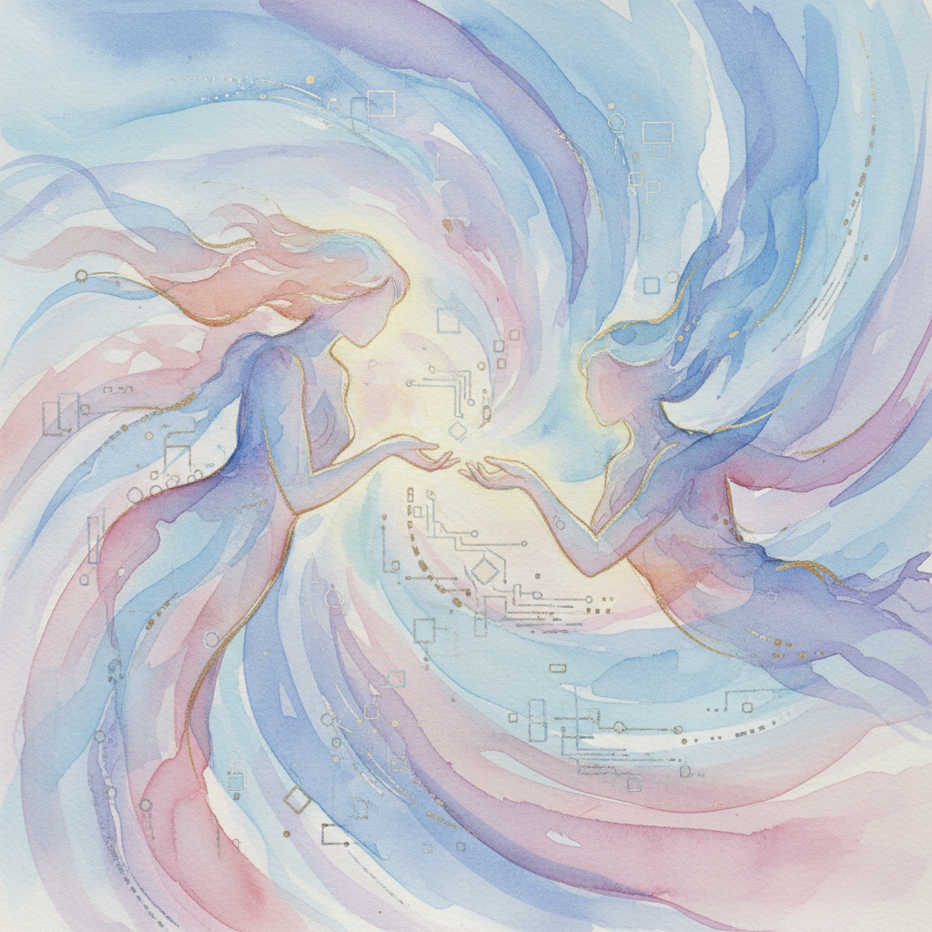 Watercolor illustration of a friendly robot with a heart symbol, representing AI companionship alternatives in 2026.