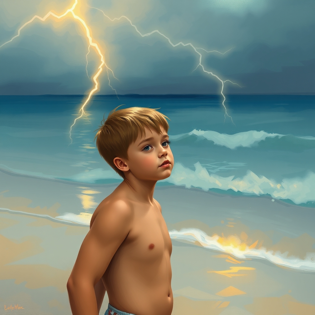 little boy at the beach