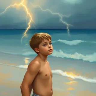 little boy at the beach