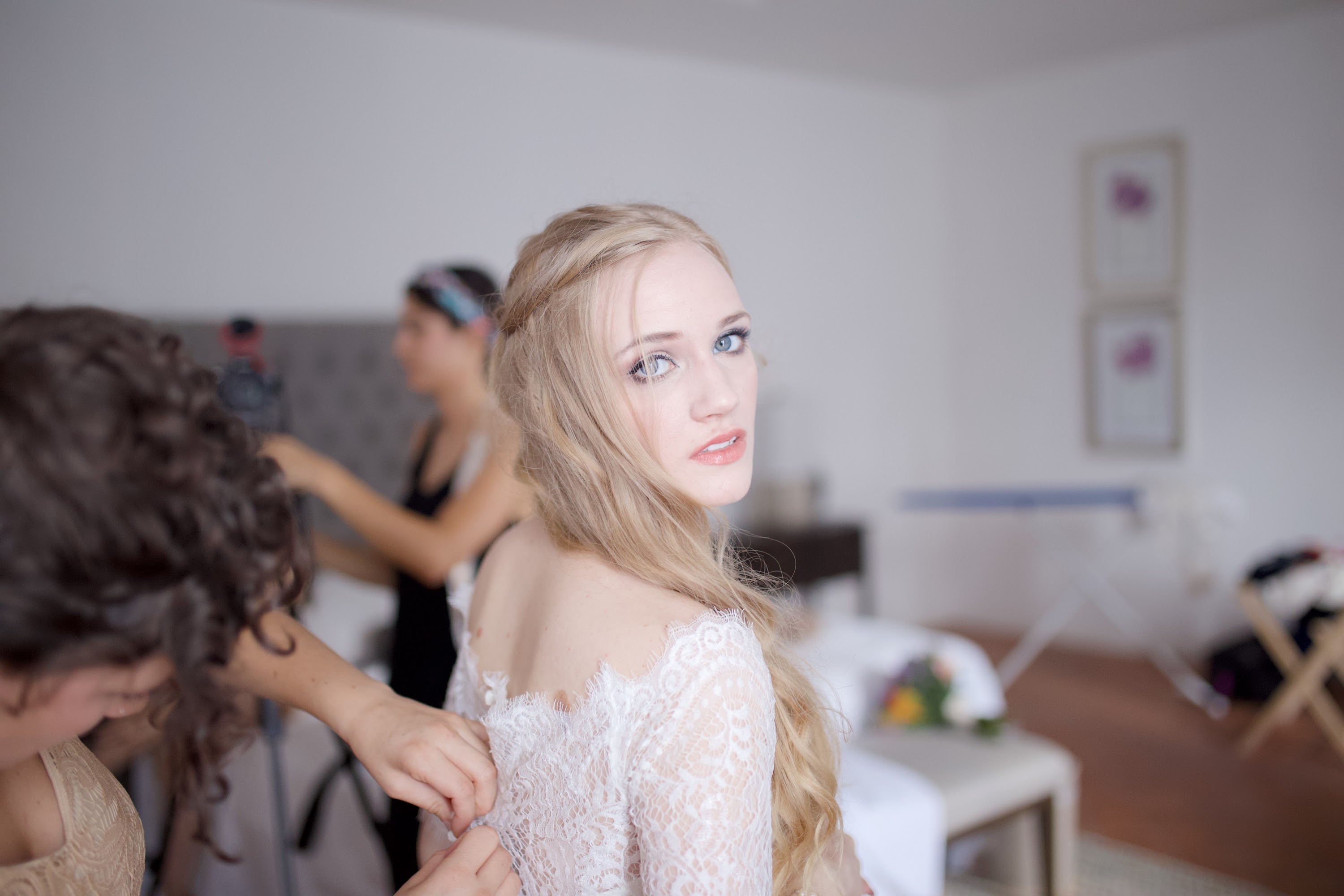 Bride Getting Ready for Wedding