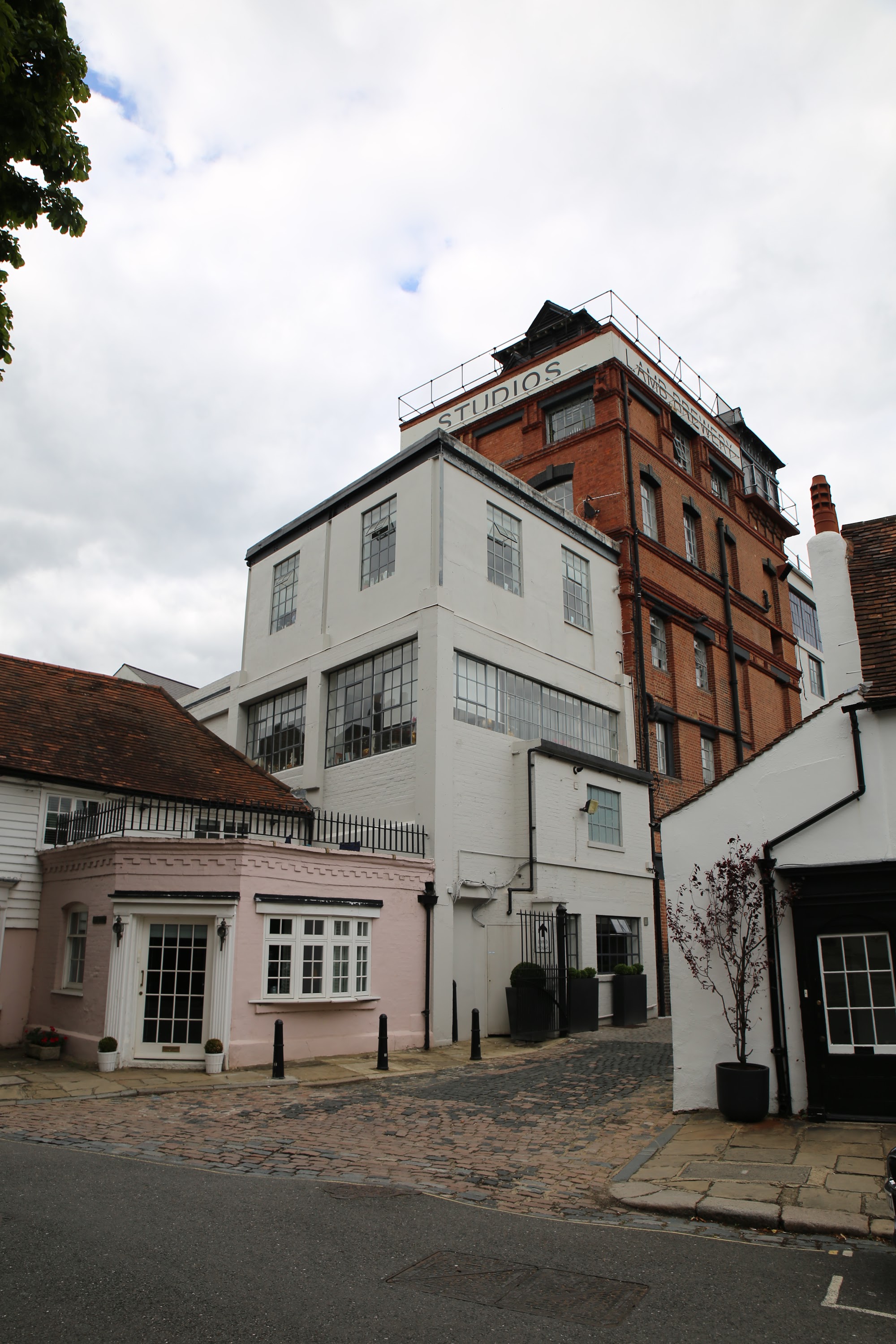 Historic Studios Building on Cobblestone Street
