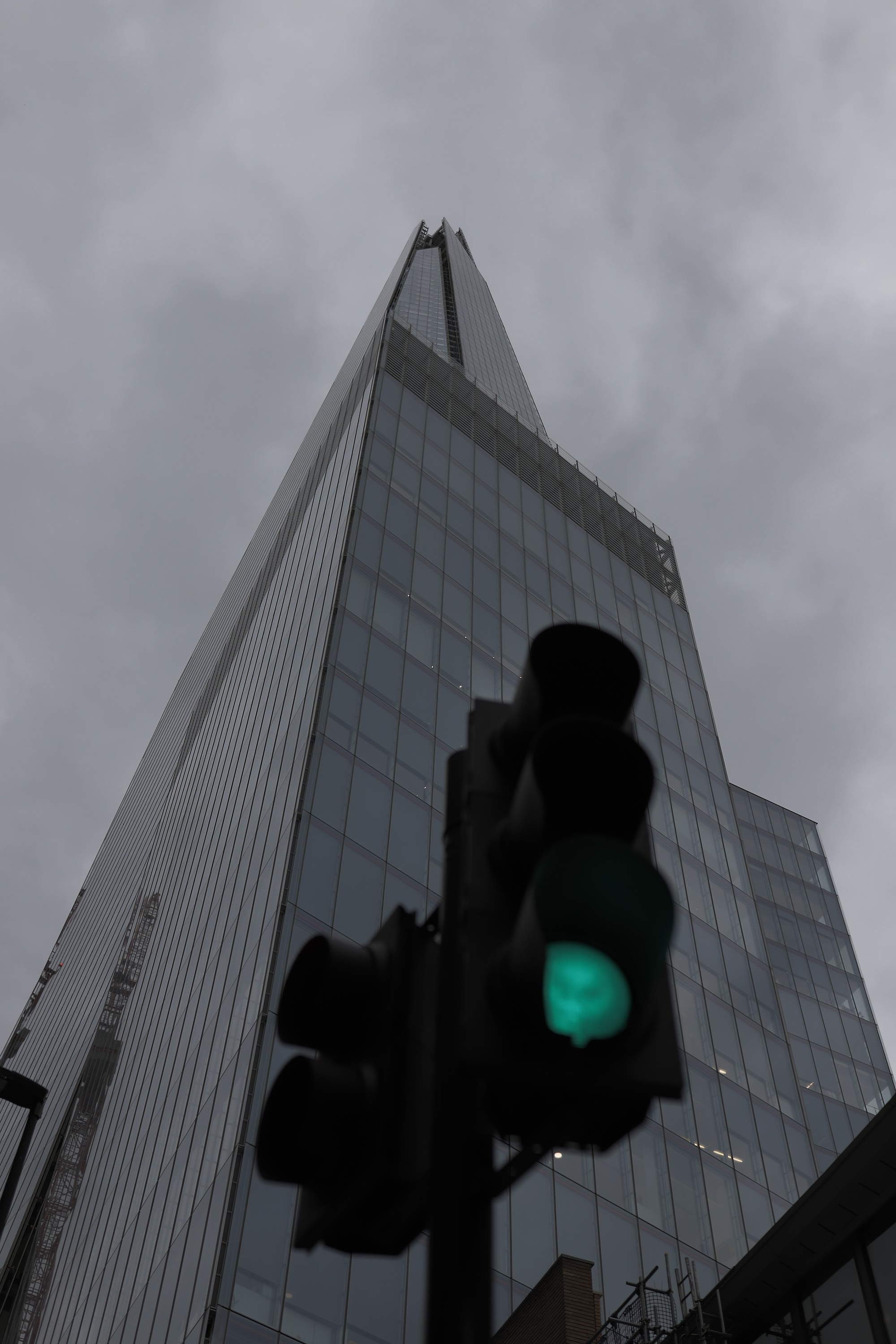 The Shard with Green Traffic Light