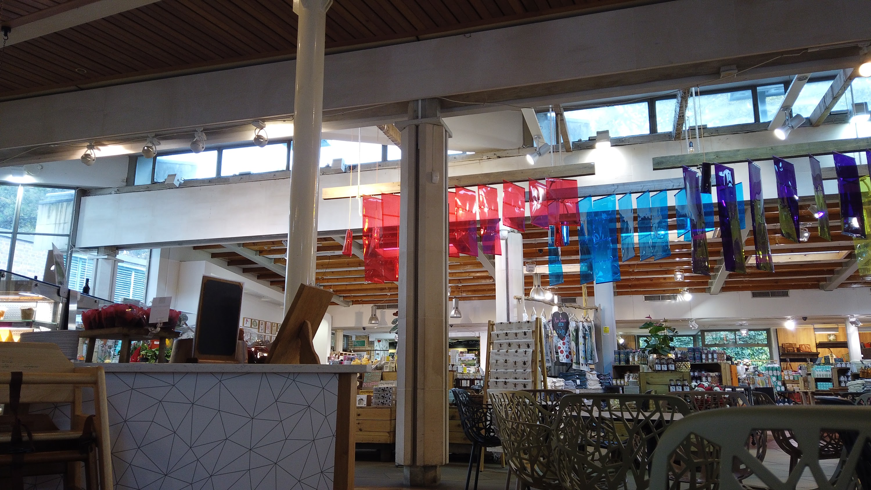 Café Seating Area Inside a Specialty Food Market