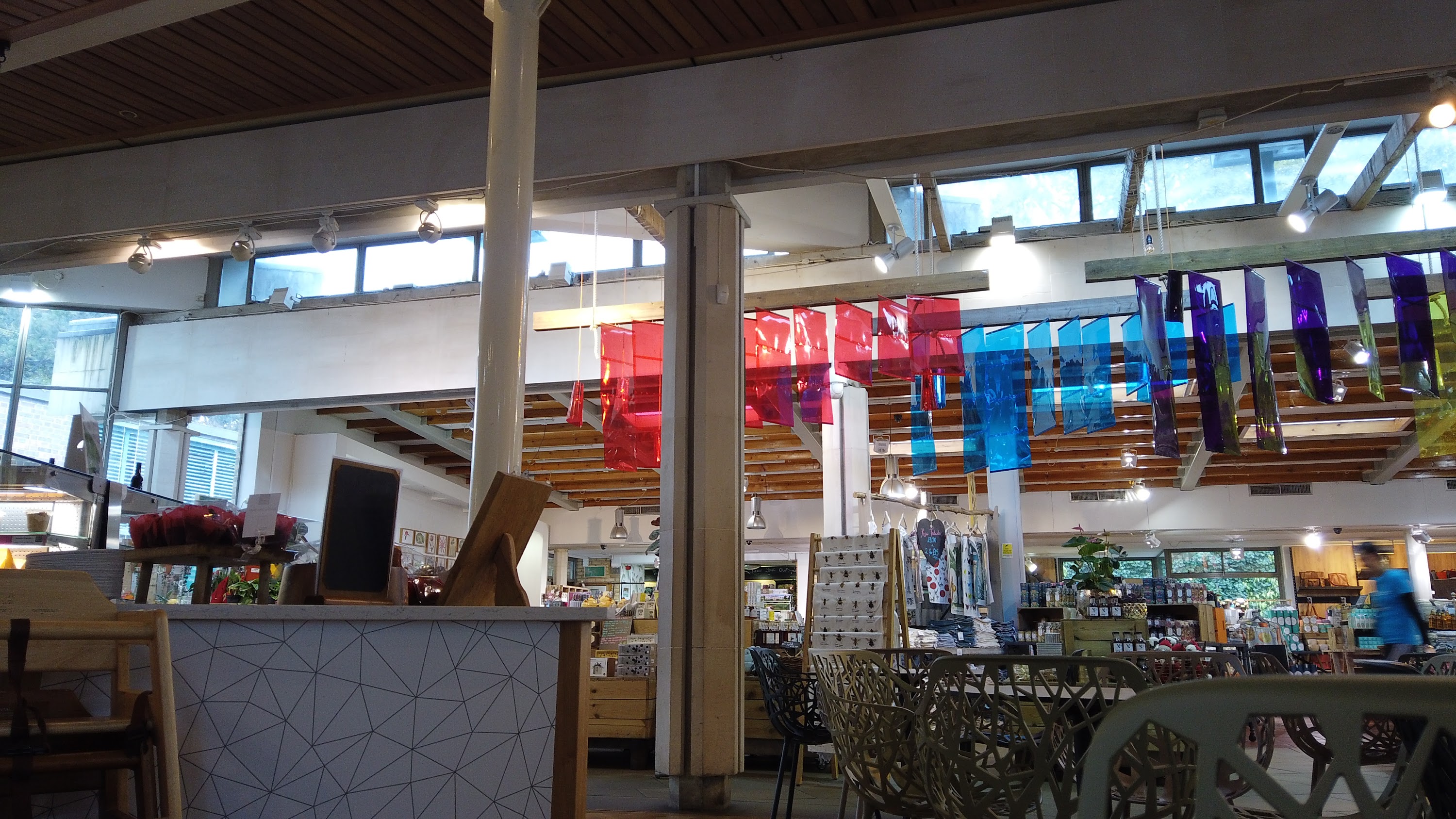 Café Seating Area Inside a Specialty Food Market