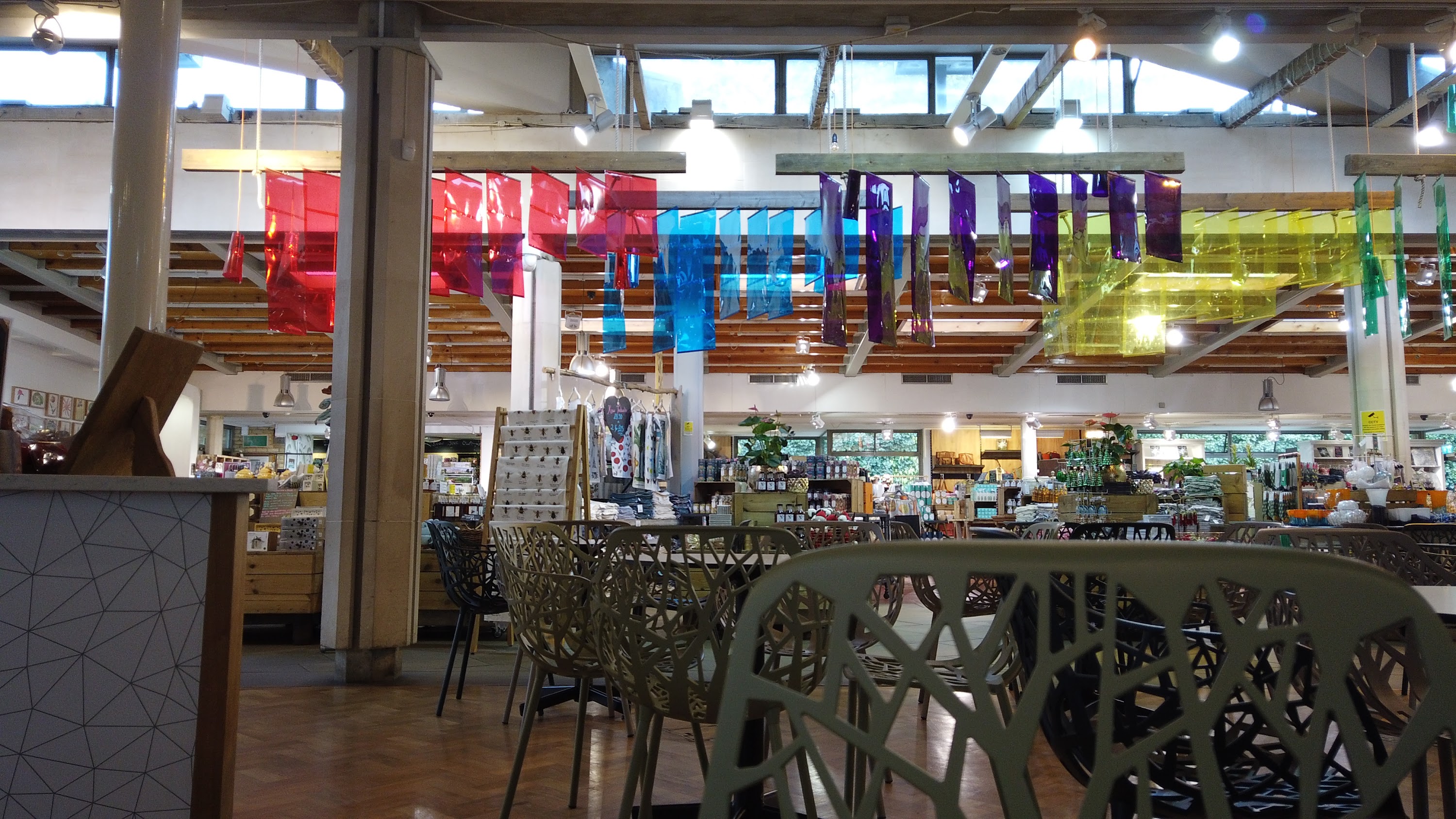 Café Seating Area Inside a Specialty Food Market