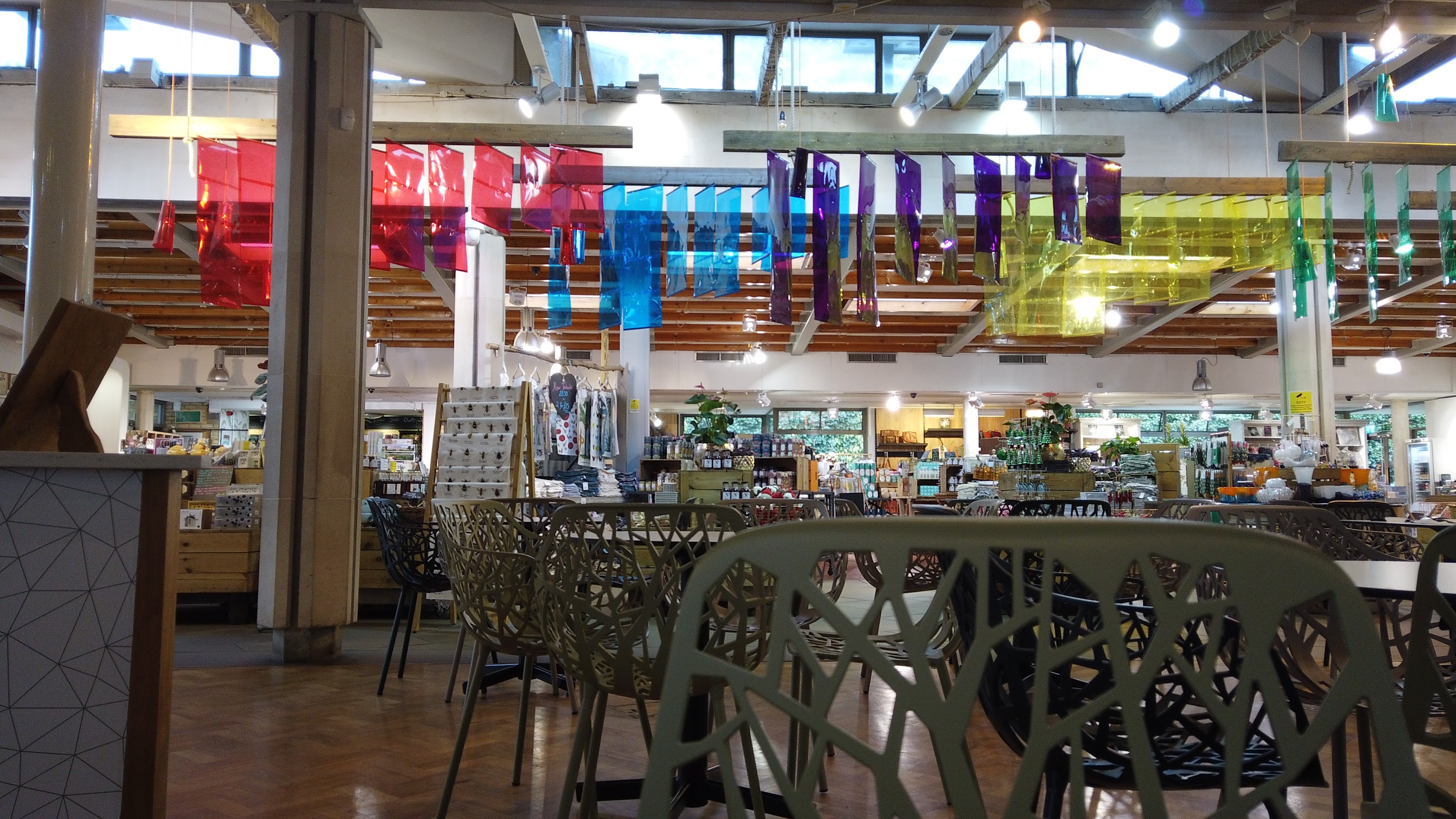 Café Seating Area Inside a Specialty Food Market
