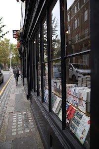 Bookstore Window Display on City Street