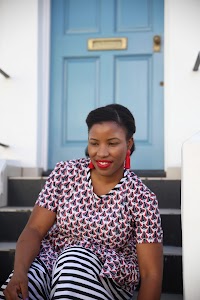 Street Fashion Portrait in Front of Blue London Townhouse