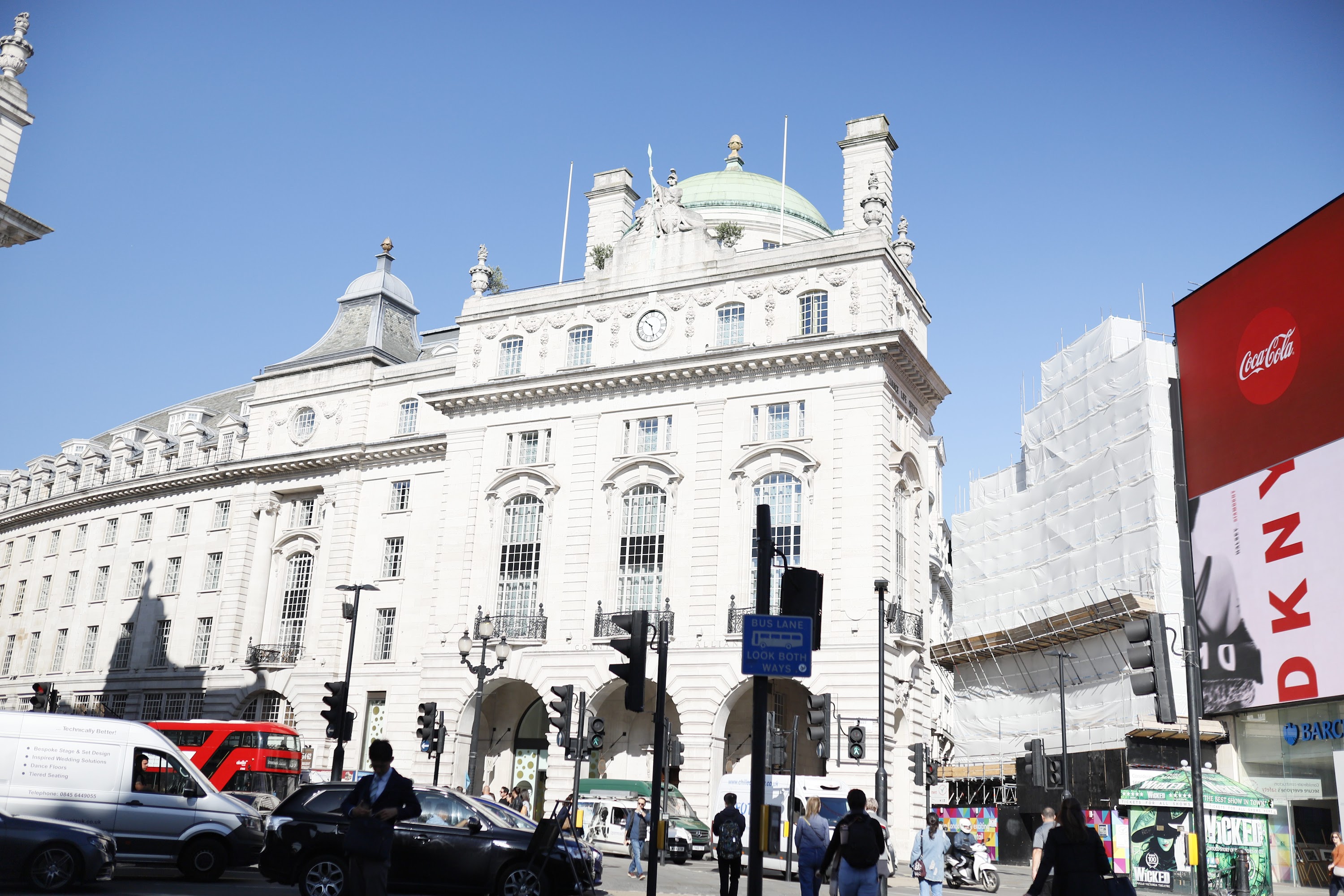 Ornate Baroque-Style Building at Piccadilly Circus, London