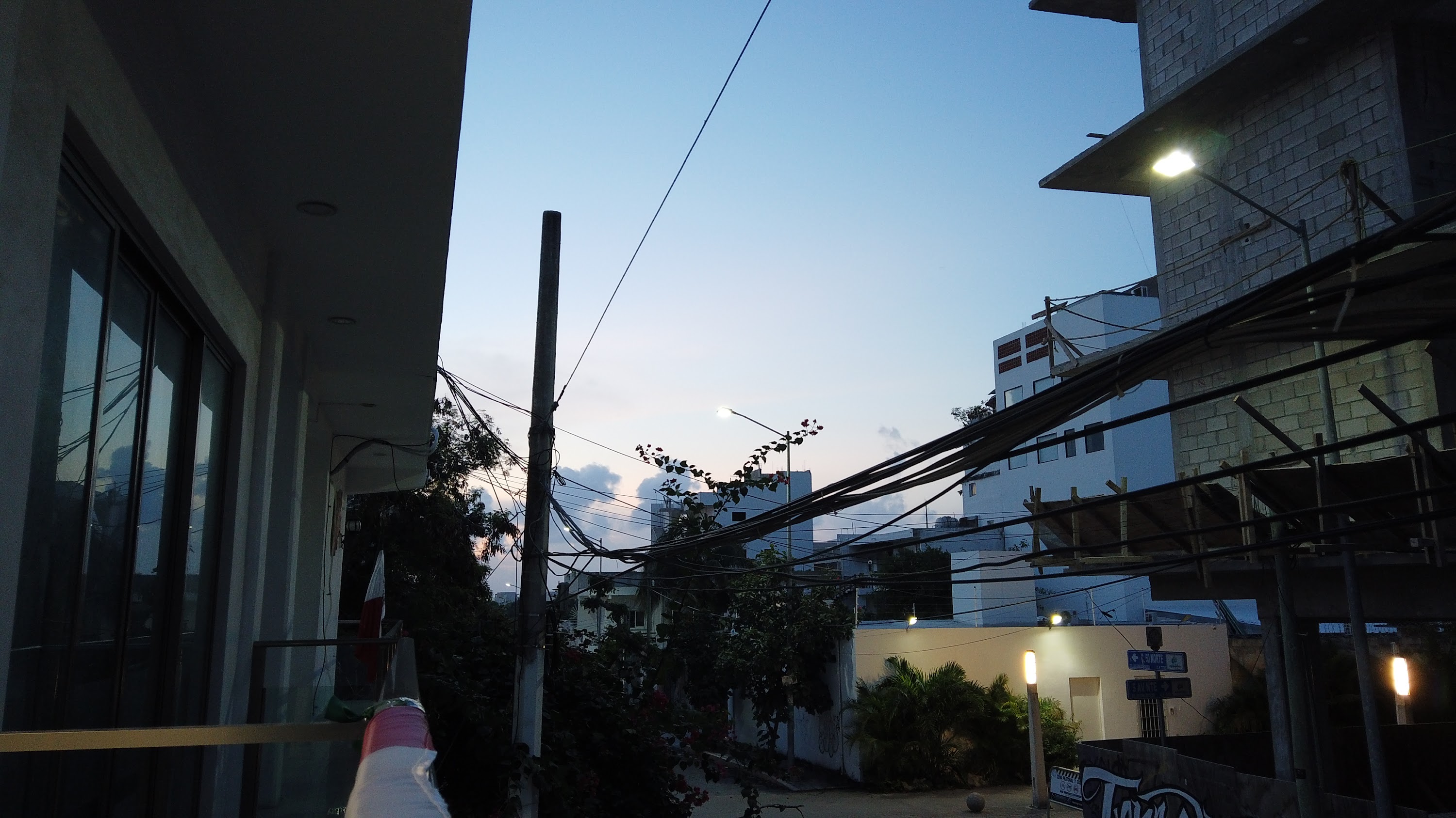 Multi-Story Concrete Building Under Construction at Dusk