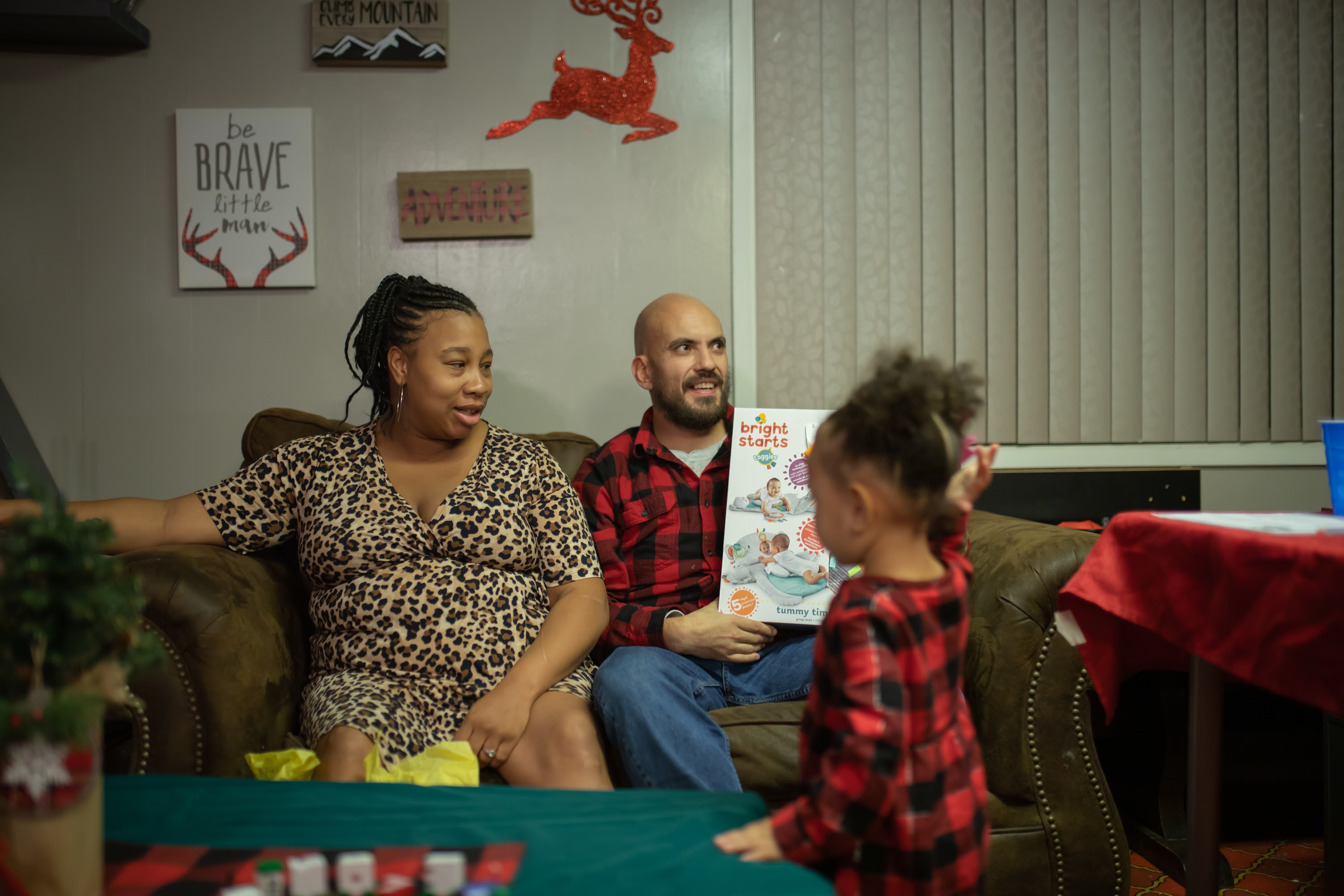 Family Reading Together During Holiday Season