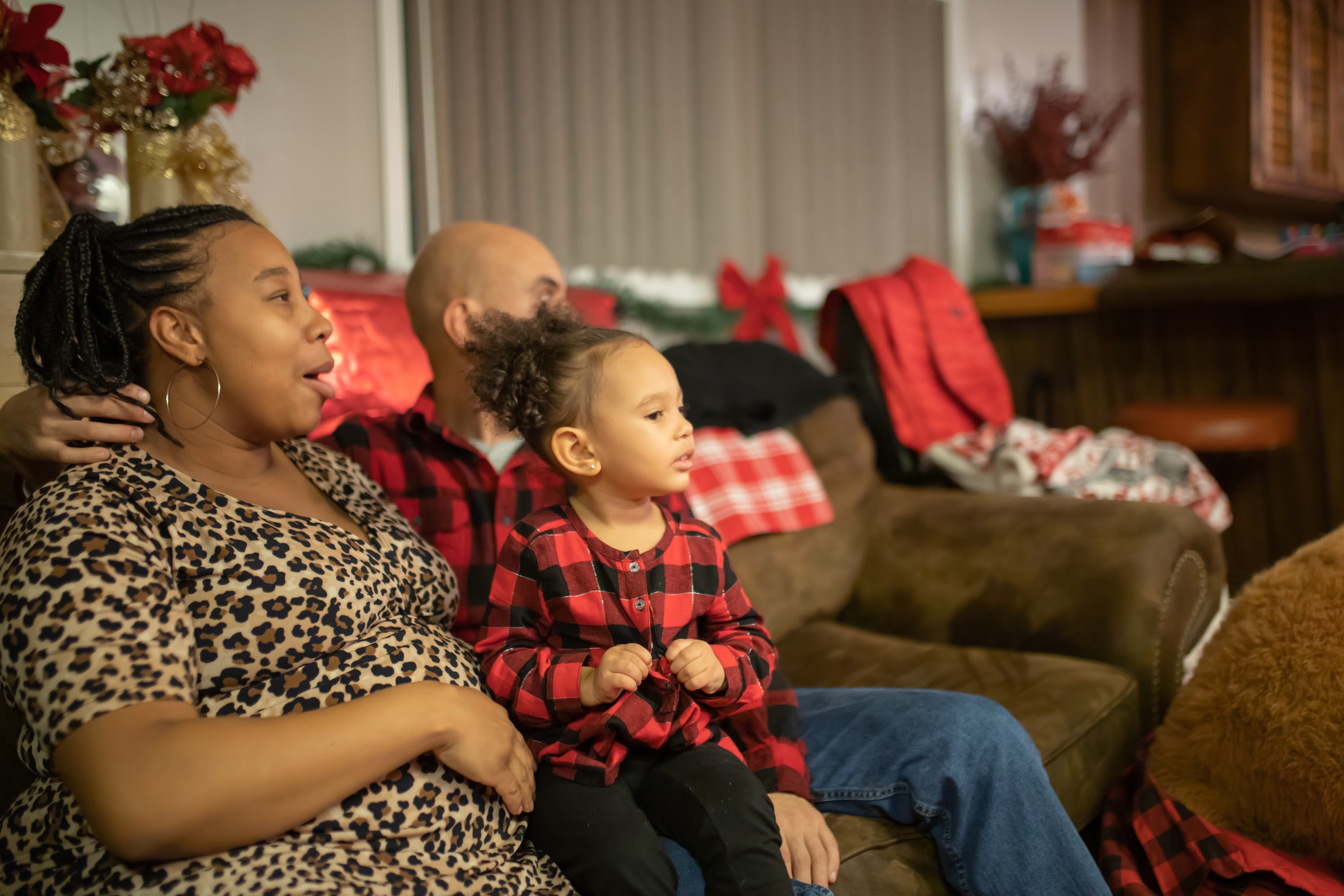 Family Watching Holiday Movie Together