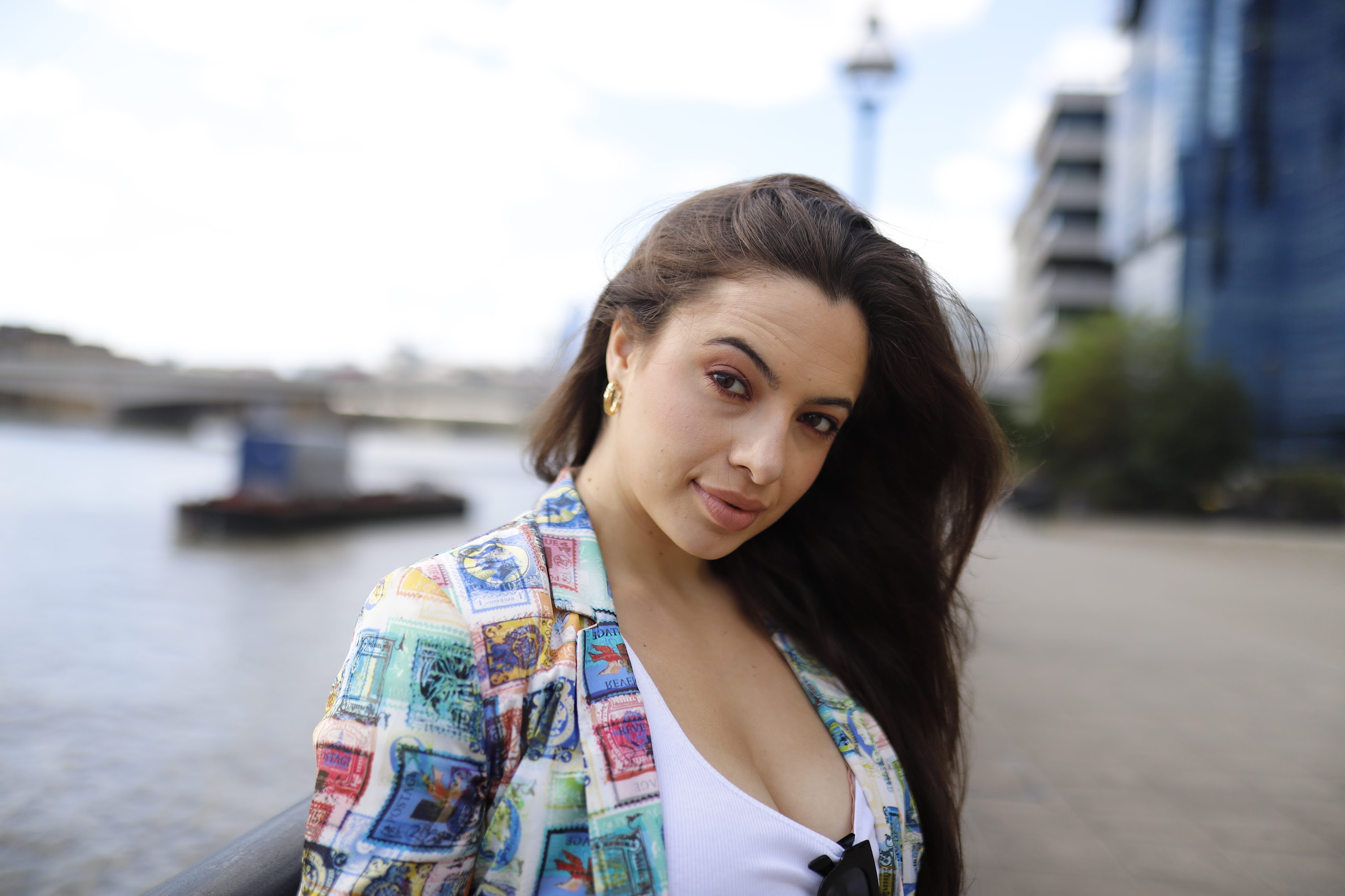 Young Woman Portrait by Urban Waterfront